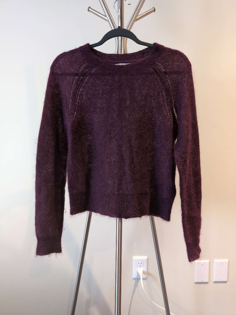 Banana Republic Mohair Wool Plum Burgundy Sweater